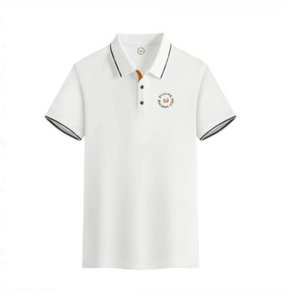 Tennisshirt white/orange/black