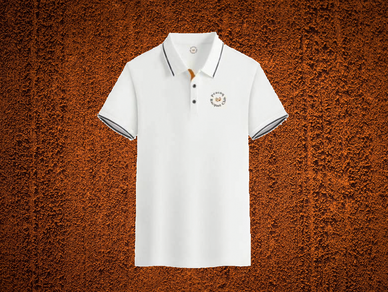 Tennisshirt white/orange/black