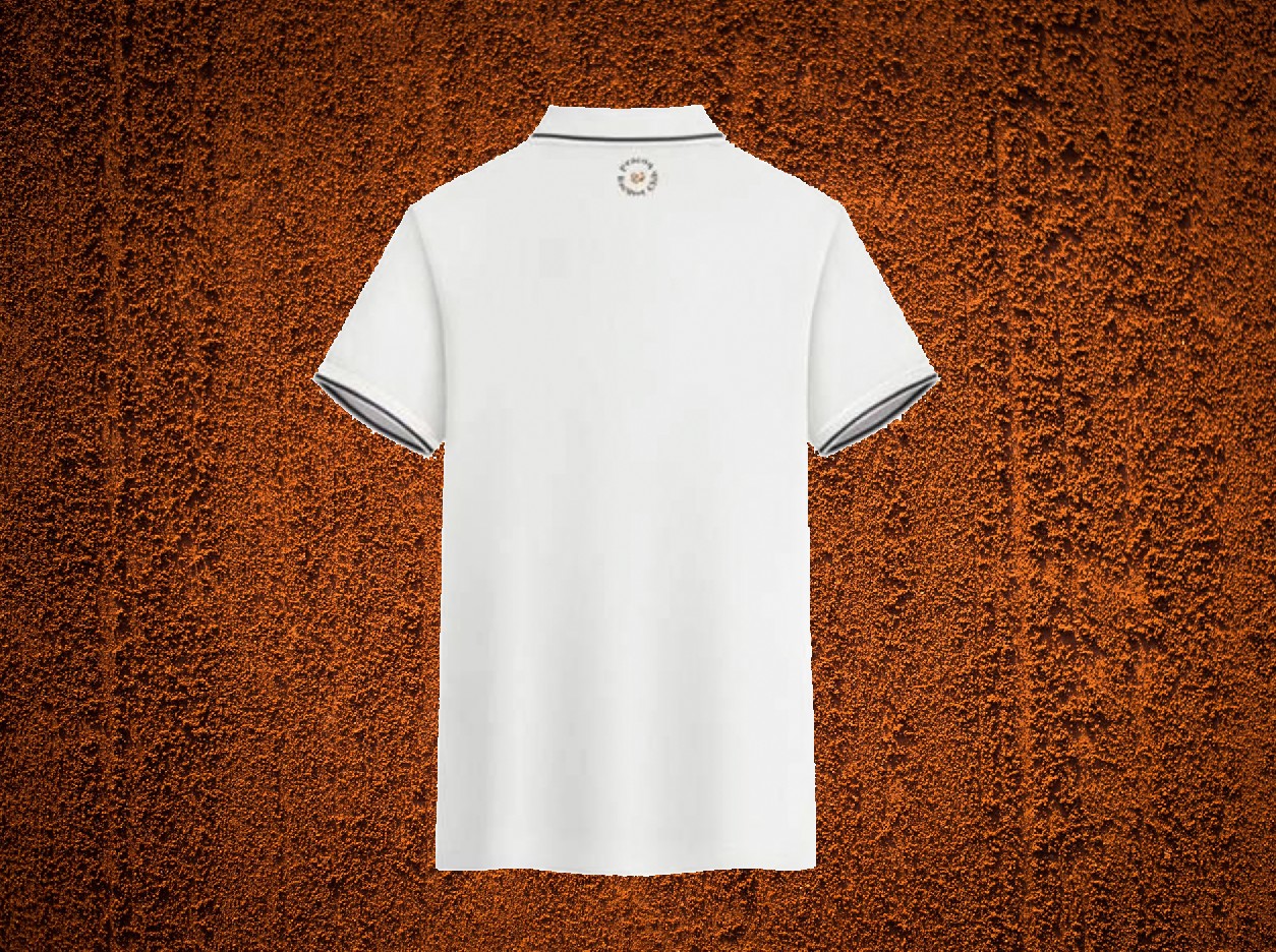 Tennisshirt white/orange/black